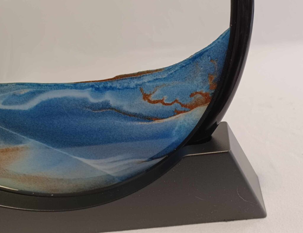 Tableau De Sable Noir Et Blanc 35x16 Cm Cadre Bois – Art Cinétique Relaxant
