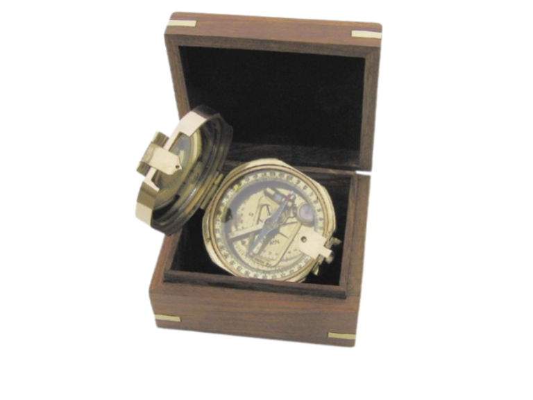 Boussole De Poche Brunton En Laiton Massif Avec Boîte En Bois