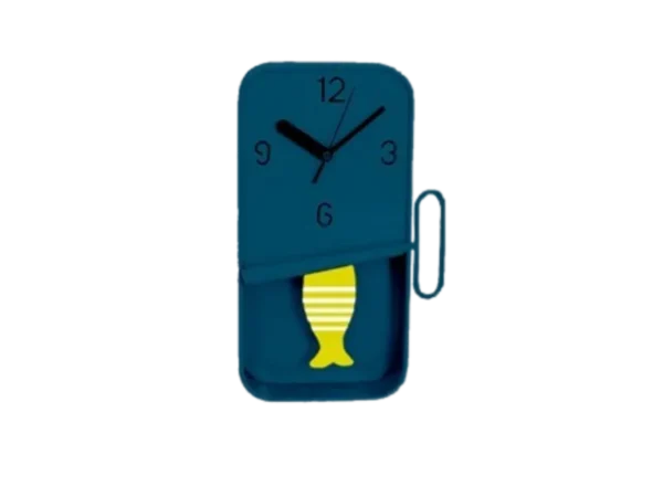 Horloge poisson bleu