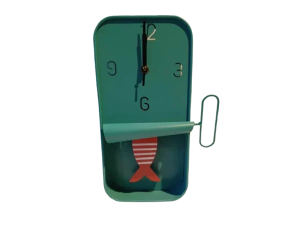 Horloge poisson émeraude