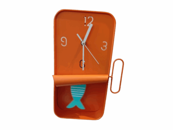 Horloge poisson orange