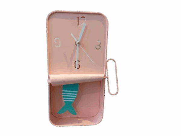 Horloge poisson rose