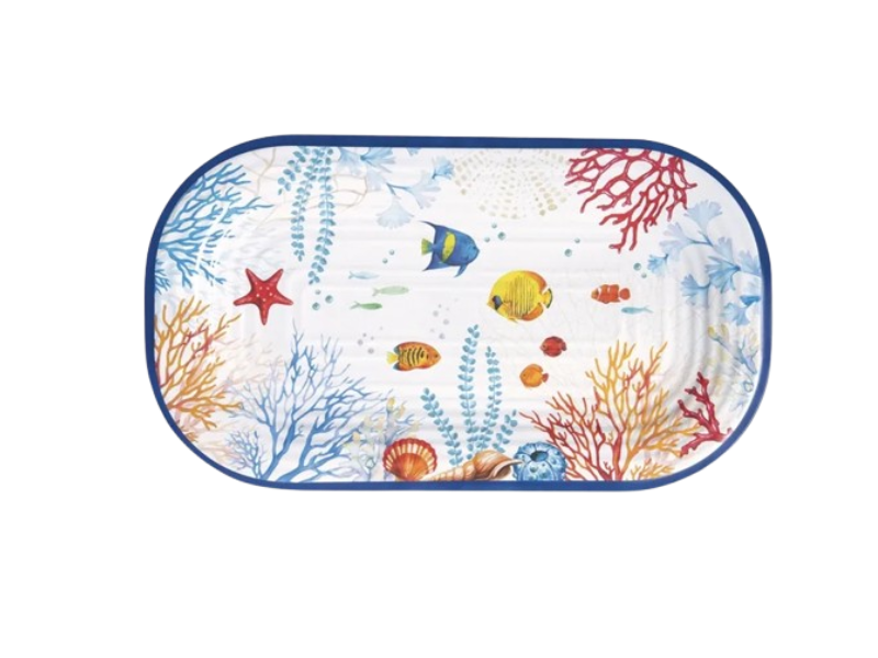 Plat rectangulaire fond marin